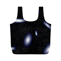 Galaxy Planet Space Star Light Polka Night Full Print Recycle Bags (m)  by Mariart