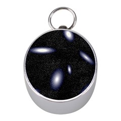 Galaxy Planet Space Star Light Polka Night Mini Silver Compasses by Mariart