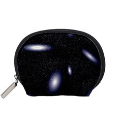 Galaxy Planet Space Star Light Polka Night Accessory Pouches (small)  by Mariart