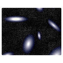 Galaxy Planet Space Star Light Polka Night Double Sided Flano Blanket (medium)  by Mariart