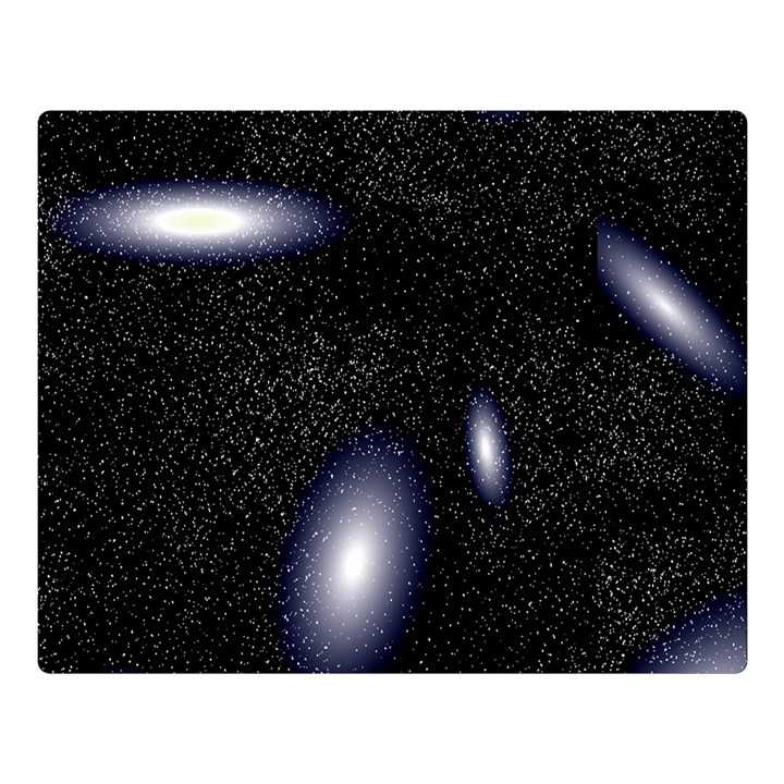 Galaxy Planet Space Star Light Polka Night Double Sided Flano Blanket (Large) 