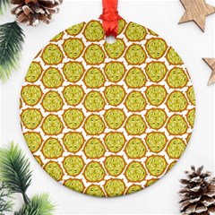 Horned Melon Green Fruit Ornament (round) by Mariart