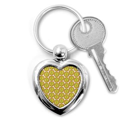 Horned Melon Green Fruit Key Chains (heart)  by Mariart