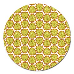 Horned Melon Green Fruit Magnet 5  (round) by Mariart