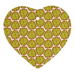 Horned Melon Green Fruit Heart Ornament (two Sides) by Mariart