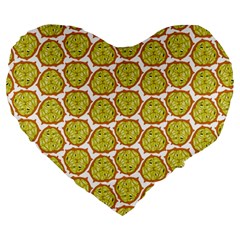 Horned Melon Green Fruit Large 19  Premium Heart Shape Cushions by Mariart