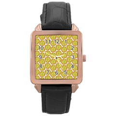 Horned Melon Green Fruit Rose Gold Leather Watch  by Mariart