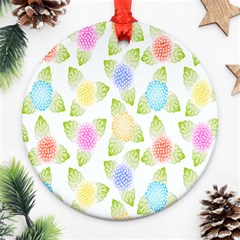 Fruit Grapes Purple Yellow Blue Pink Rainbow Leaf Green Ornament (round) by Mariart