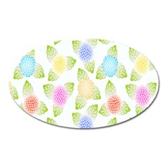 Fruit Grapes Purple Yellow Blue Pink Rainbow Leaf Green Oval Magnet by Mariart