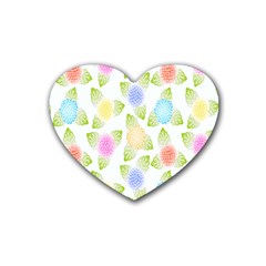 Fruit Grapes Purple Yellow Blue Pink Rainbow Leaf Green Heart Coaster (4 Pack)  by Mariart