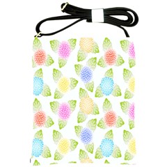 Fruit Grapes Purple Yellow Blue Pink Rainbow Leaf Green Shoulder Sling Bags by Mariart