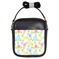 Fruit Grapes Purple Yellow Blue Pink Rainbow Leaf Green Girls Sling Bags by Mariart