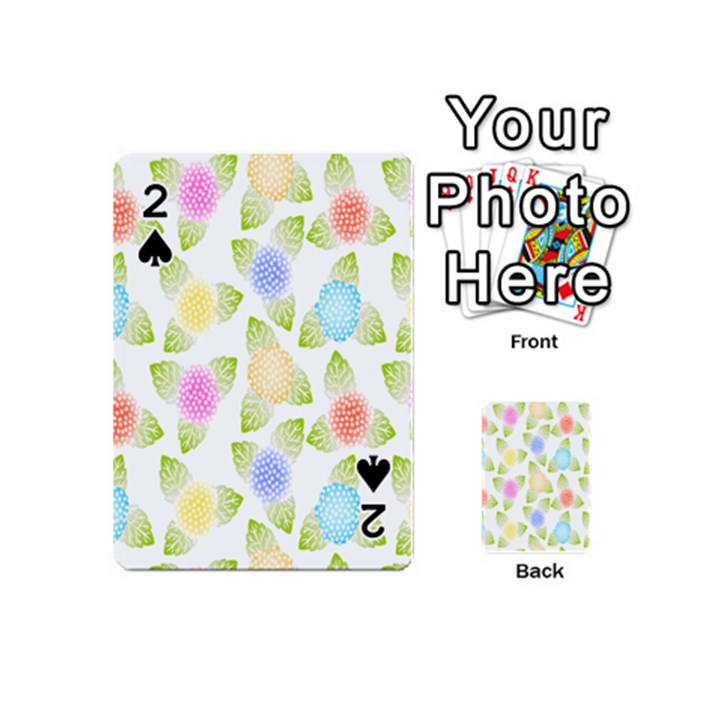 Fruit Grapes Purple Yellow Blue Pink Rainbow Leaf Green Playing Cards 54 (Mini) 