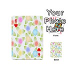 Fruit Grapes Purple Yellow Blue Pink Rainbow Leaf Green Playing Cards 54 (Mini)  Front - Heart6