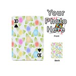 Fruit Grapes Purple Yellow Blue Pink Rainbow Leaf Green Playing Cards 54 (Mini)  Front - Spade10