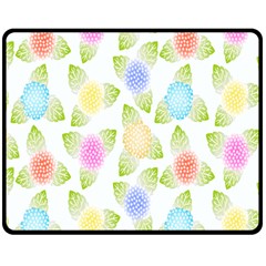 Fruit Grapes Purple Yellow Blue Pink Rainbow Leaf Green Double Sided Fleece Blanket (medium)  by Mariart