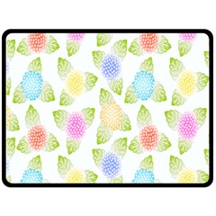 Fruit Grapes Purple Yellow Blue Pink Rainbow Leaf Green Double Sided Fleece Blanket (large)  by Mariart