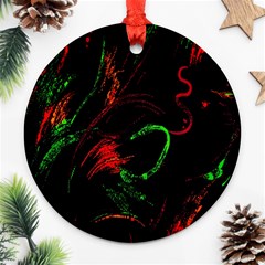 Paint Black Red Green Ornament (round)