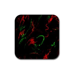 Paint Black Red Green Rubber Coaster (square) 