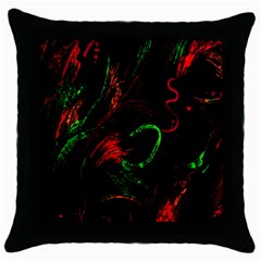 Paint Black Red Green Throw Pillow Case (black) by Mariart