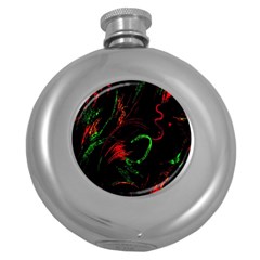 Paint Black Red Green Round Hip Flask (5 Oz) by Mariart