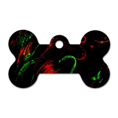 Paint Black Red Green Dog Tag Bone (two Sides) by Mariart