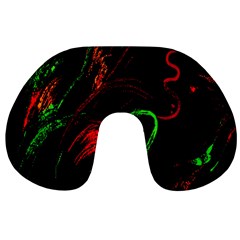 Paint Black Red Green Travel Neck Pillows by Mariart