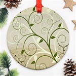 Leaf Sexy Green Gray Ornament (Round) Front