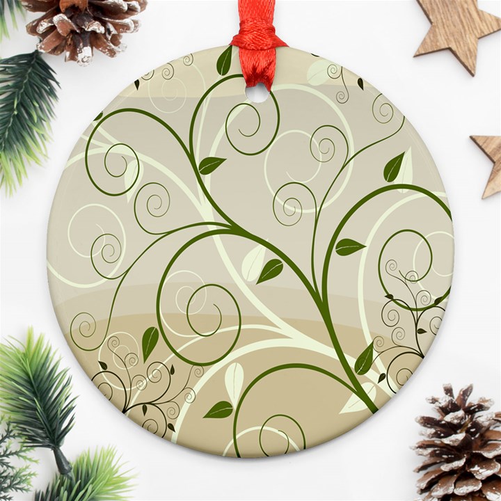 Leaf Sexy Green Gray Ornament (Round)