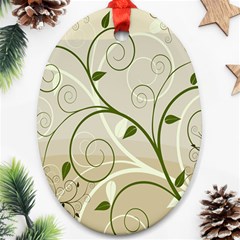 Leaf Sexy Green Gray Ornament (oval) by Mariart