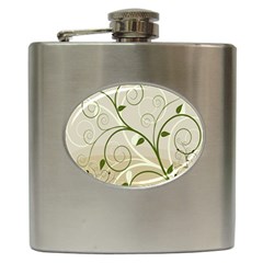 Leaf Sexy Green Gray Hip Flask (6 Oz) by Mariart