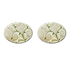 Leaf Sexy Green Gray Cufflinks (oval) by Mariart