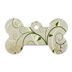 Leaf Sexy Green Gray Dog Tag Bone (Two Sides) Front