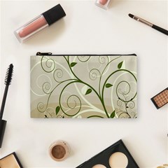 Leaf Sexy Green Gray Cosmetic Bag (small)  by Mariart