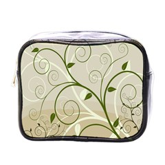 Leaf Sexy Green Gray Mini Toiletries Bags by Mariart