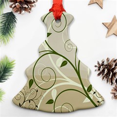 Leaf Sexy Green Gray Christmas Tree Ornament (two Sides) by Mariart