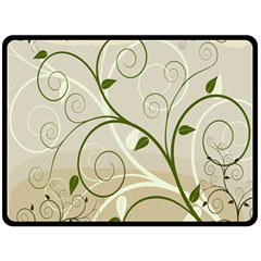 Leaf Sexy Green Gray Double Sided Fleece Blanket (large)  by Mariart