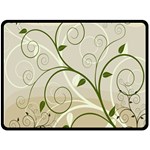 Leaf Sexy Green Gray Double Sided Fleece Blanket (Large)  80 x60  Blanket Back