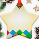 Plaid Wave Chevron Rainbow Color Star Ornament (Two Sides) Front