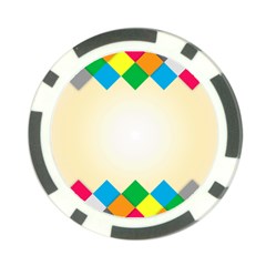 Plaid Wave Chevron Rainbow Color Poker Chip Card Guard by Mariart