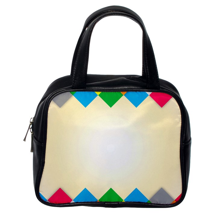 Plaid Wave Chevron Rainbow Color Classic Handbags (One Side)