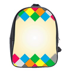 Plaid Wave Chevron Rainbow Color School Bags(large)  by Mariart