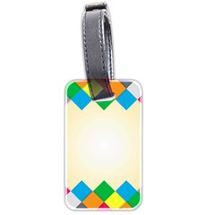 Plaid Wave Chevron Rainbow Color Luggage Tags (two Sides) by Mariart