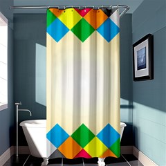 Plaid Wave Chevron Rainbow Color Shower Curtain 36  X 72  (stall)  by Mariart