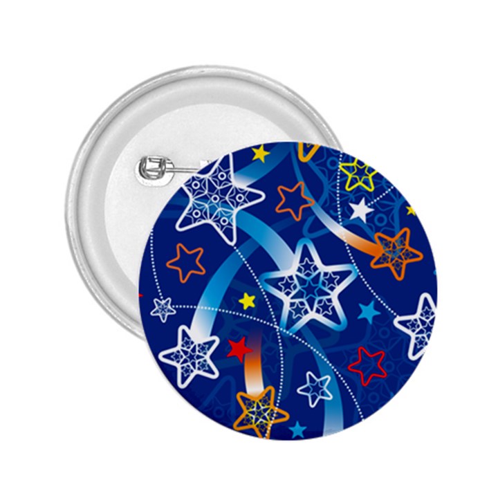 Line Star Space Blue Sky Light Rainbow Red Orange White Yellow 2.25  Buttons