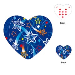 Line Star Space Blue Sky Light Rainbow Red Orange White Yellow Playing Cards (heart)  by Mariart