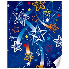 Line Star Space Blue Sky Light Rainbow Red Orange White Yellow Canvas 11  X 14   by Mariart