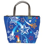 Line Star Space Blue Sky Light Rainbow Red Orange White Yellow Bucket Bags Front