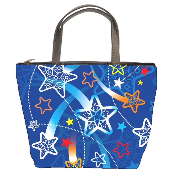 Line Star Space Blue Sky Light Rainbow Red Orange White Yellow Bucket Bags