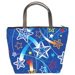 Line Star Space Blue Sky Light Rainbow Red Orange White Yellow Bucket Bags Back